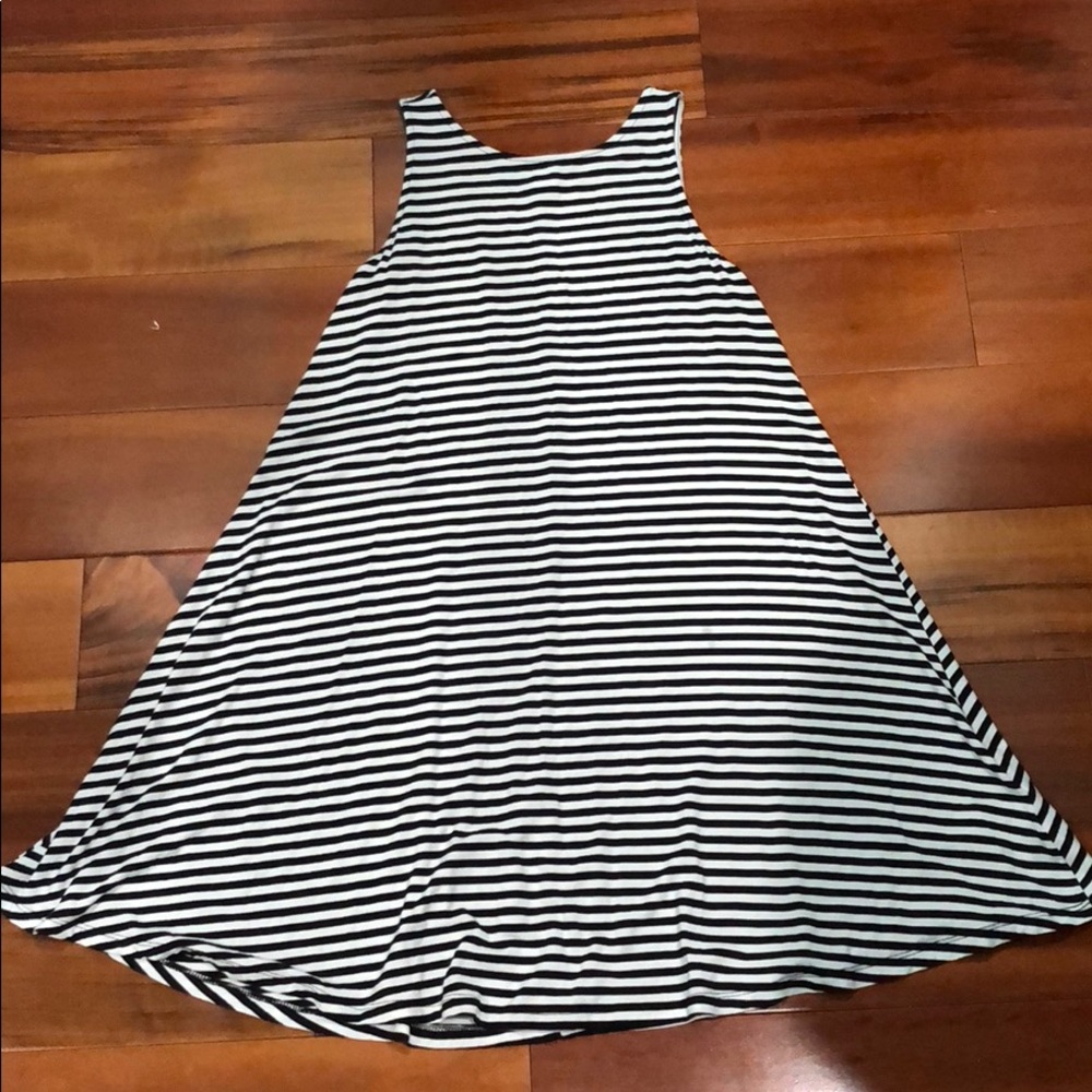 Black and white striped dress